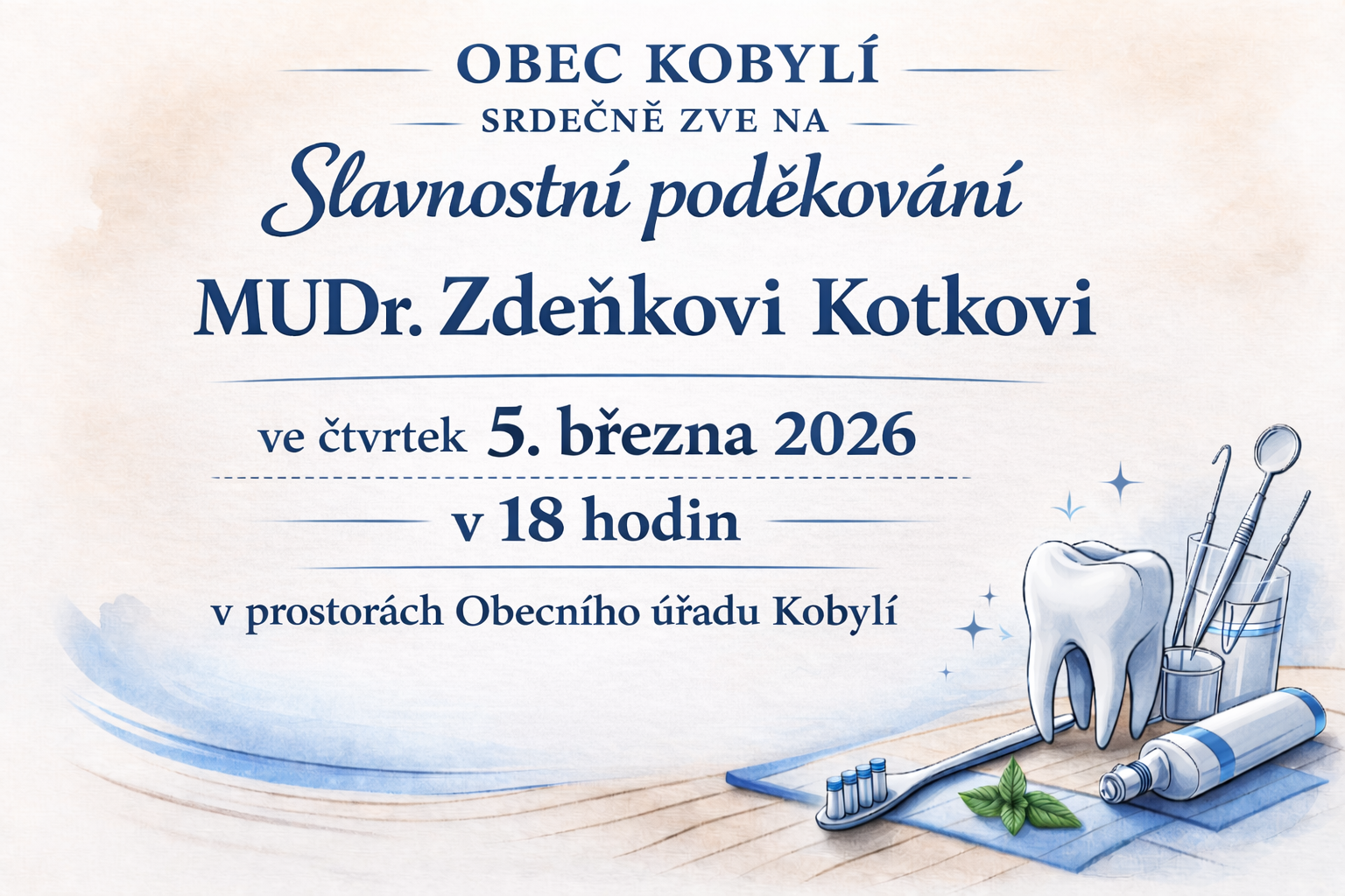 Pozvánka na slavnostní poděkování